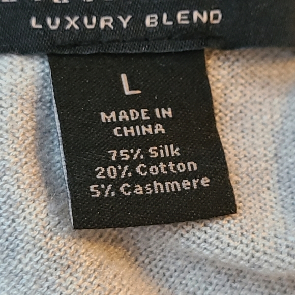 Silk Cotton Cashmere Blend Collegiate Sweater, Size Large - Picture 11 of 12